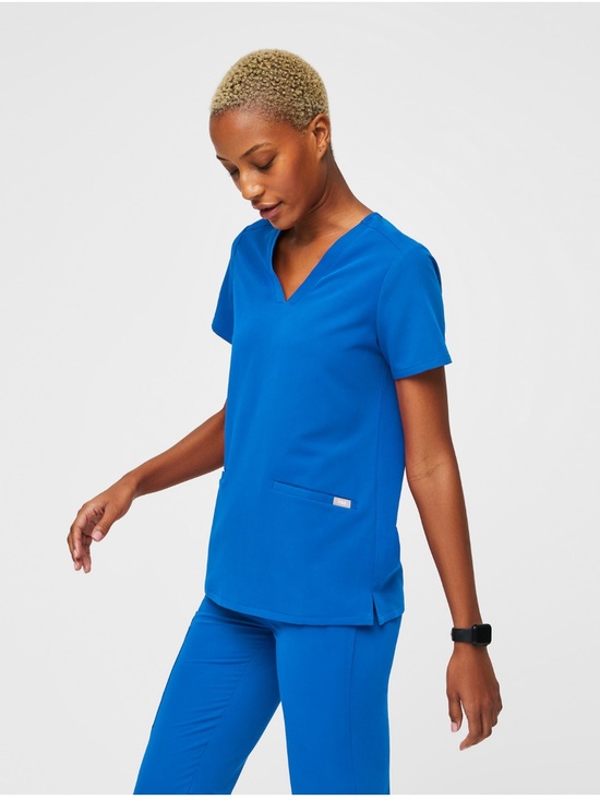 Figs Tops - Figs Royal Blue V-Neck Scrub Top